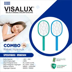 Raket Nyamuk dan Serangga Combo VRN6502 Visalux Baterai