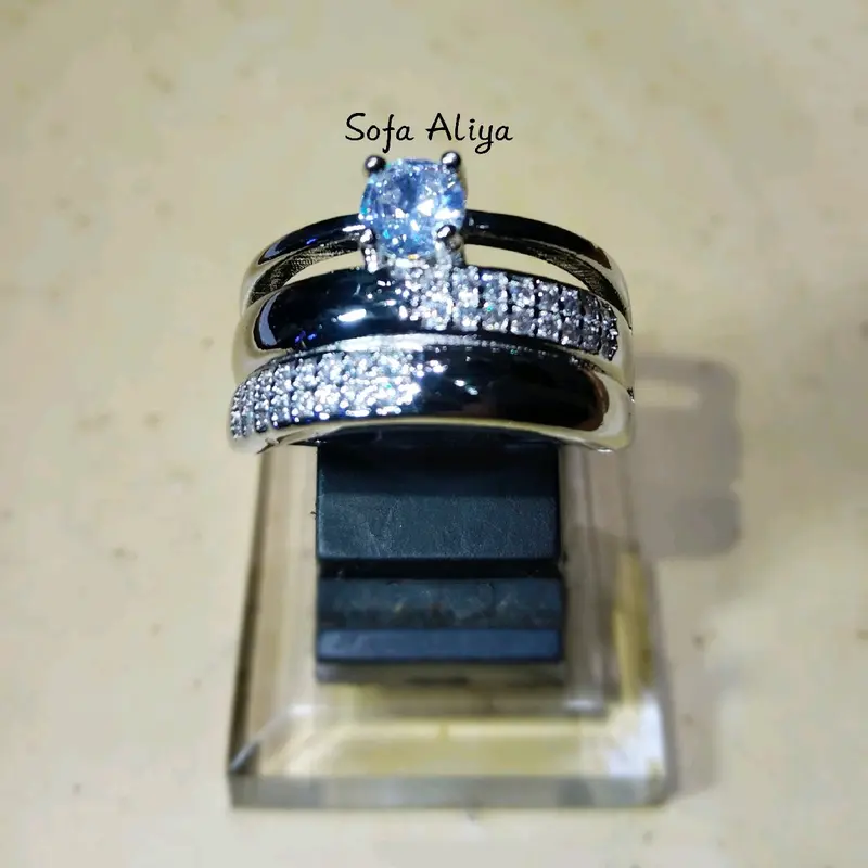 Cincin Perak dengan Zircon - Ukuran Rings HK No. 17 2