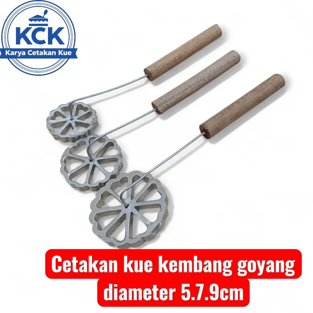 cetakan kue kembang goyang diameter 5cm 7cm 9cm bahan aluminium cor tebal anti lengket