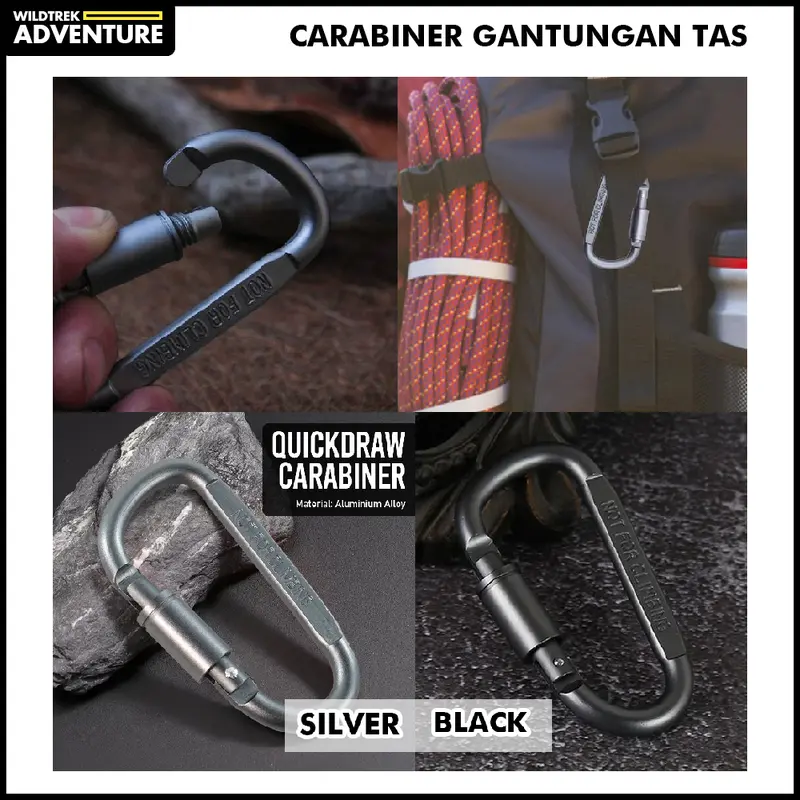 LIXADA Carabiner Gantungan Tas Quickdraw Carabiner Aluminium Alloy - AT7600 0