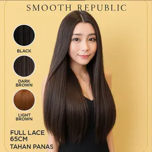 Wig Full Lace Rambut Wanita Panjang Lurus Mid-hair MF-015 / Wig Long Straight Hair Smooth Beautiful