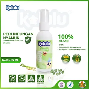 Kalulu Baby Care Mospray 55 ml - Spray Anti Nyamuk dengan Citronella & Eucalyptus untuk Menghindari Gigitan Nyamuk dan Gatal Kulit Bayi