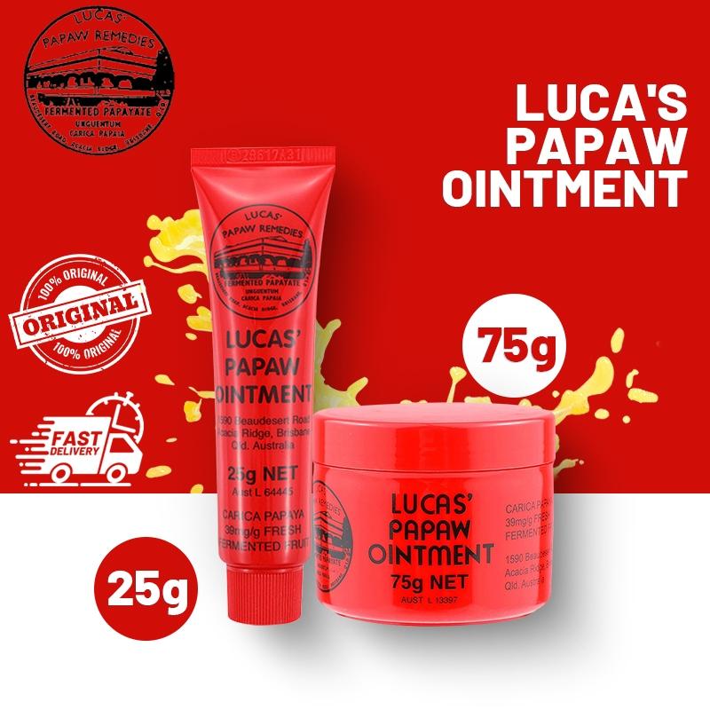 Kem đu đủ Lucas của Úc Lucas Kem Kháng Khuẩn Son Dưỡng Môi Kem Bôi Liền Kem Bỏng dưỡng ẩm Kem Kháng Khuẩn,Có Sẵn Trong 25 75g B30