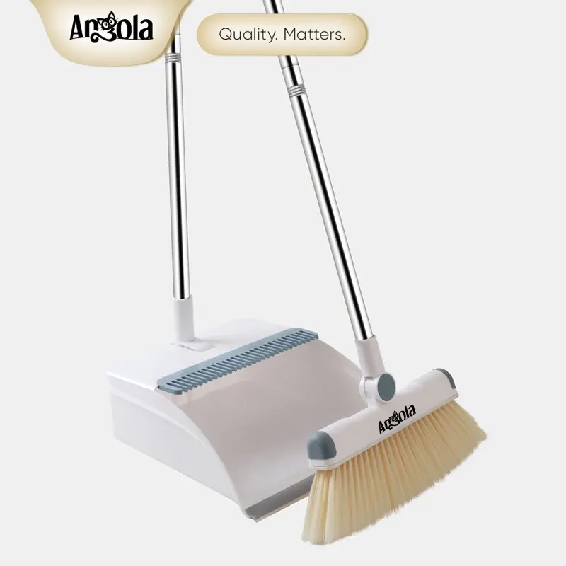 ANGOLA Satu Set Sapu Pengki Pembersih D63 Broom Set Dustpan Sapu Lipat Kombinasi Pengki Sapu Lantai 1