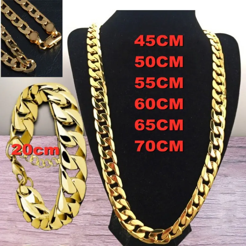 Vòng Cổ Vàng, Mới, Dành Cho Nam Giới, Mạ, Dây Chuyền Bên Nk 6mm Chain Jewelry Trang Sức