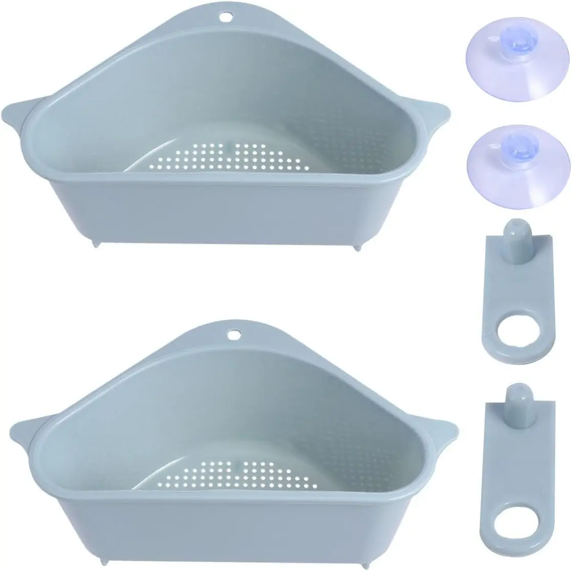 Kitchen sink triangle drain basket, suction pot filter water storage basket, sink dish cloth storage basket, sponge rack fruit tray rack