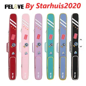 Tas Billiar PELOVE HQ-8048 2X2 Cue Case 2Butt 2 Shaft Canvas with Water Resistance