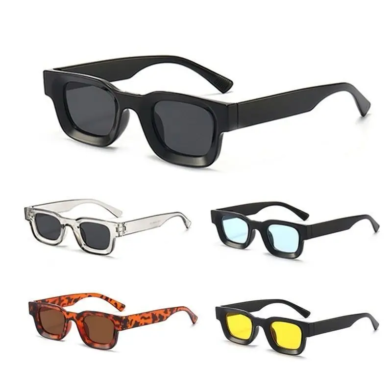 GU Kacamata Hitam UV400 Bingkai Kecil Persegi Gaya Vintage Untuk Pria Dan Wanita Boldie Frame Tebal Skinny Bold Persegi Panjang K31 15985