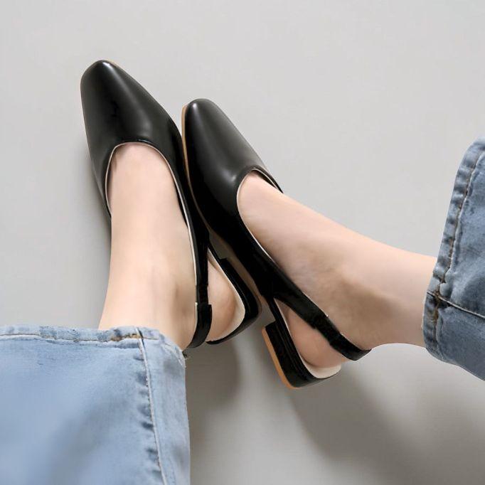 High Heels Sendal Wanita Hak Tahu 3cm Hak Datar Size 36-42 Tinggi 3cm Ready Stock Real Pict Sepatu Pesta Mules