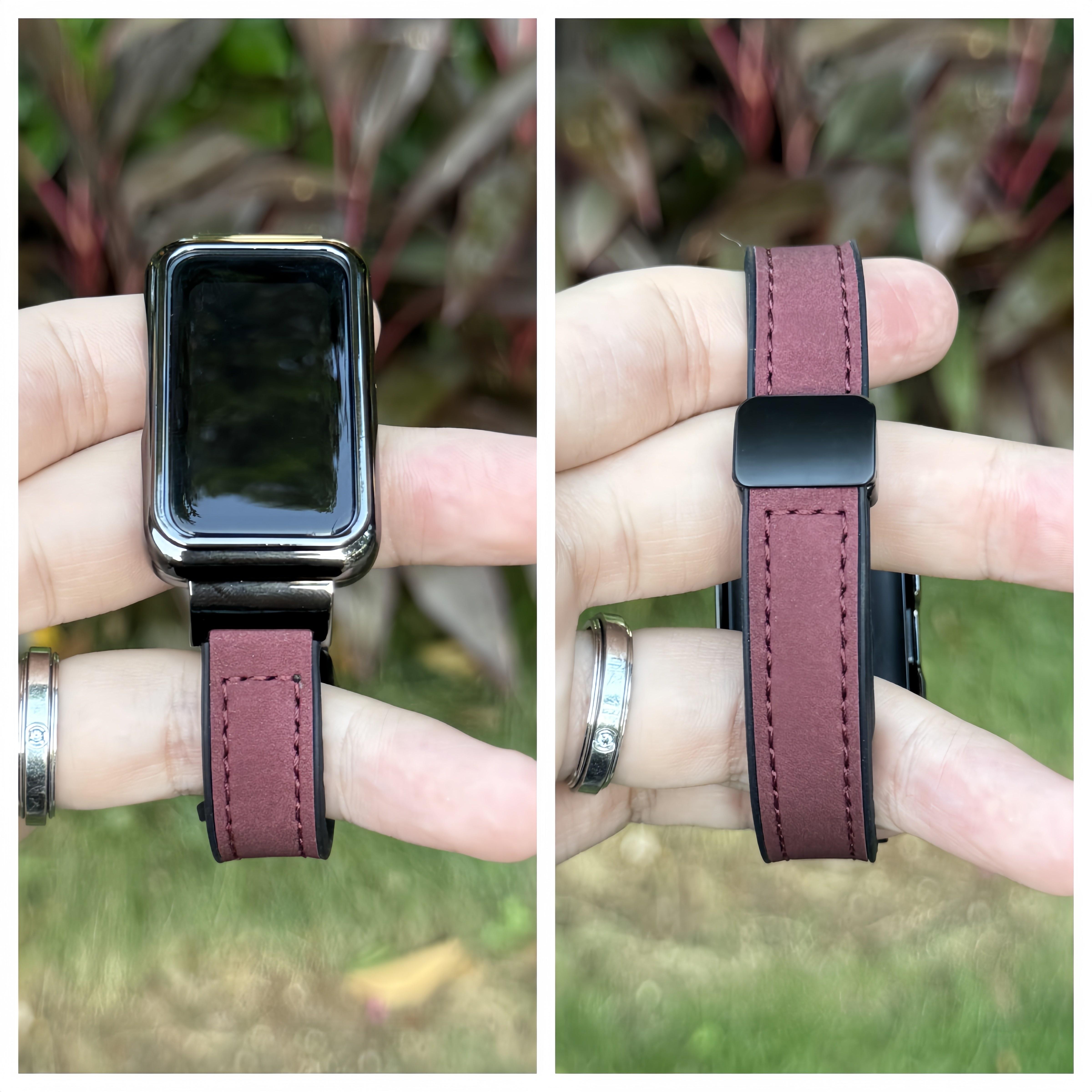 （Tidak termasuk jam）Strap For Huawei Band 8/9/10/11 – Tali Jam Tang Kulit Gaya Olahraga Tahan Air Modis, Aksesoris Pengganti