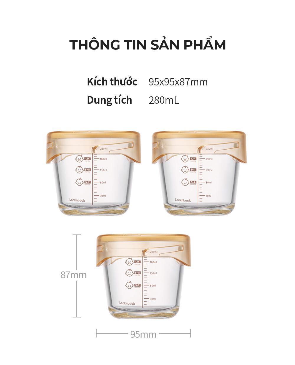 Hộp Thủy Tinh LocknLock Đựng Thức Ăn Dặm Cho Bé 120ml / 180ml / 230ml chất liệu 1