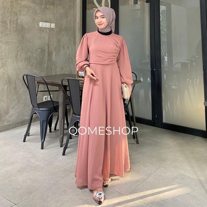 QOME - DRESS BAHAN CERUTI / DRESS NAOMI / DRESS KONDANGAN /DRESS PESTA / DRESS FORMAL Mewah 0
