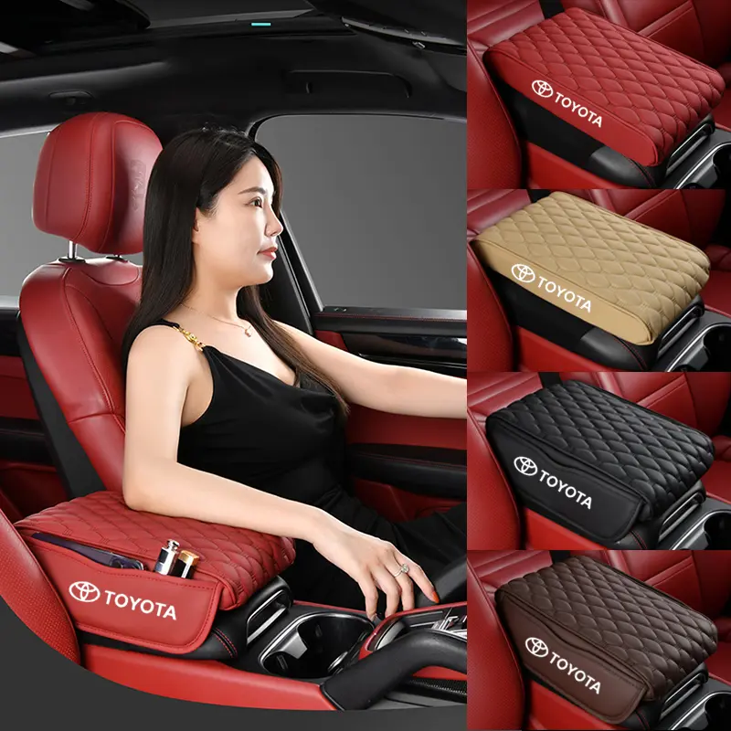 Đệm tay vịn ô tô trung tâm, hộp tay vịn, đế tăng chiều cao, bọt nhớ phổ thông, nắp hộp đa chức năng cho Toyota Camry, Corolla, Vios, Hi, Yaris, Innova, Etios, Avanza, RAV4, Avalon 1