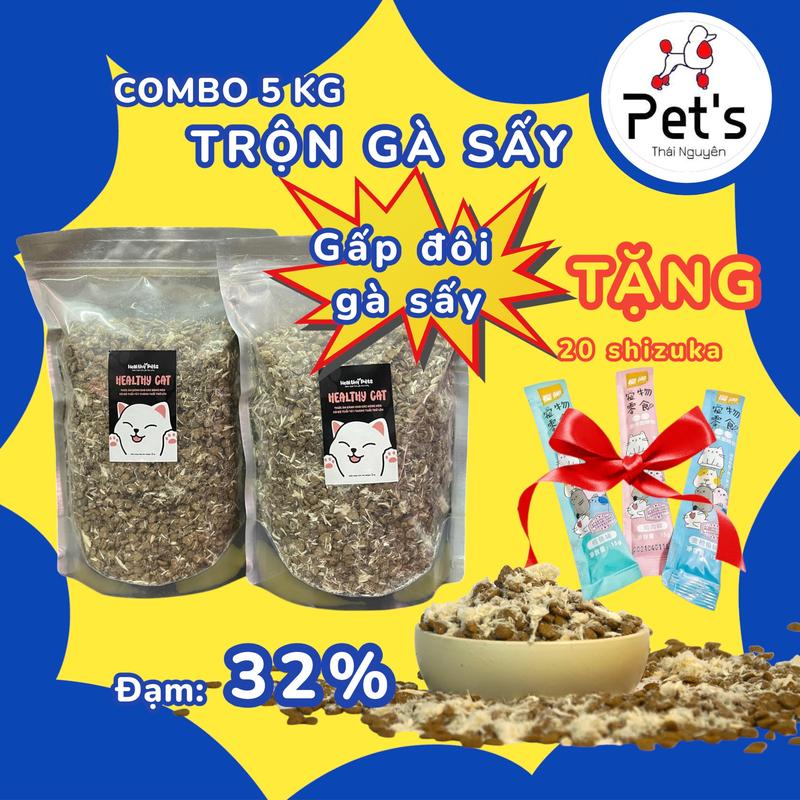 Tặng Súp Hạt Mix Ruốc Dinh Dưỡng Cho Mèo Từ Một Tháng Tuổi Túi 1kg - Healthy Cat Combo 5kg