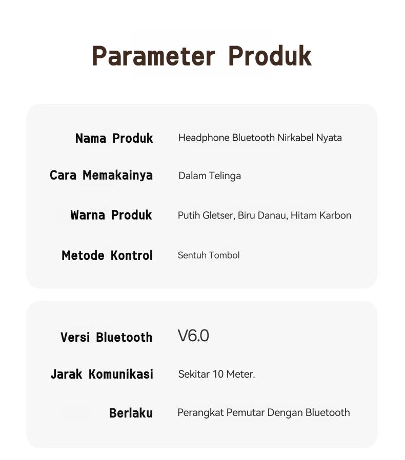 [COD] Yincoree [J16] Earphone Bluetooth 6.0 TWS - Reduksi Kebisingan Hybrid -48dB, 6-MIC ENC, 24 Jam Baterai, Latensi Rendah 0.04s, Audio 360° - Headset Nirkabel Kulit Gading untuk Gaming & Kerja In Ear Peredam Mikrofon Bawaan