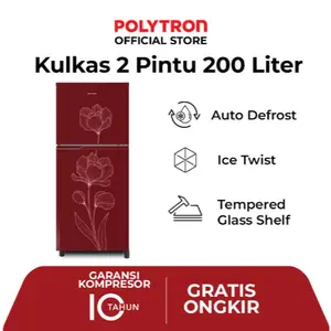 KULKAS 2 PINTU POLYTRON 166 LITER PRB-200R I PRB-200Y
