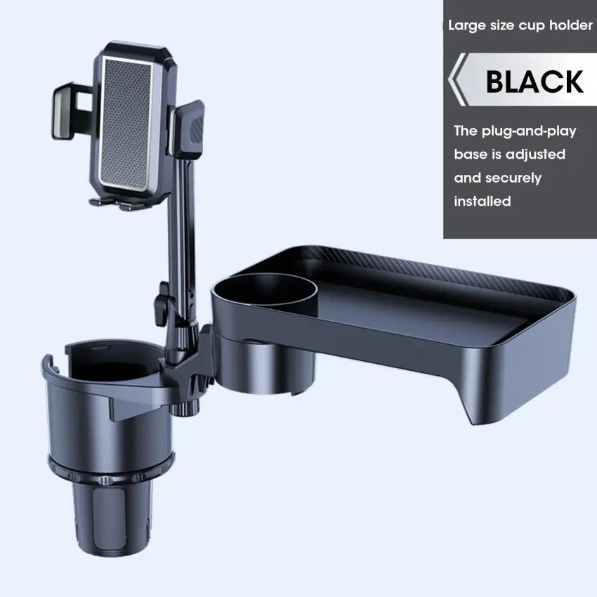 4 In 1 Car Cup Holder Expandable With Food Tray Phone Holder Auto Food Table Desk Phone Holder Drink Bottle Stand Car Interior