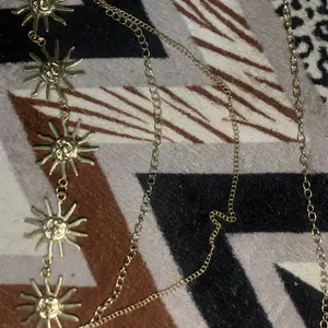 Rantai Pinggang Logam Retro Motif Wajah Tersenyum dan Bunga Matahari untuk Wanita, Dekorasi Gaun, Rantai Pinggang Serbaguna | [SIAMTREE]
