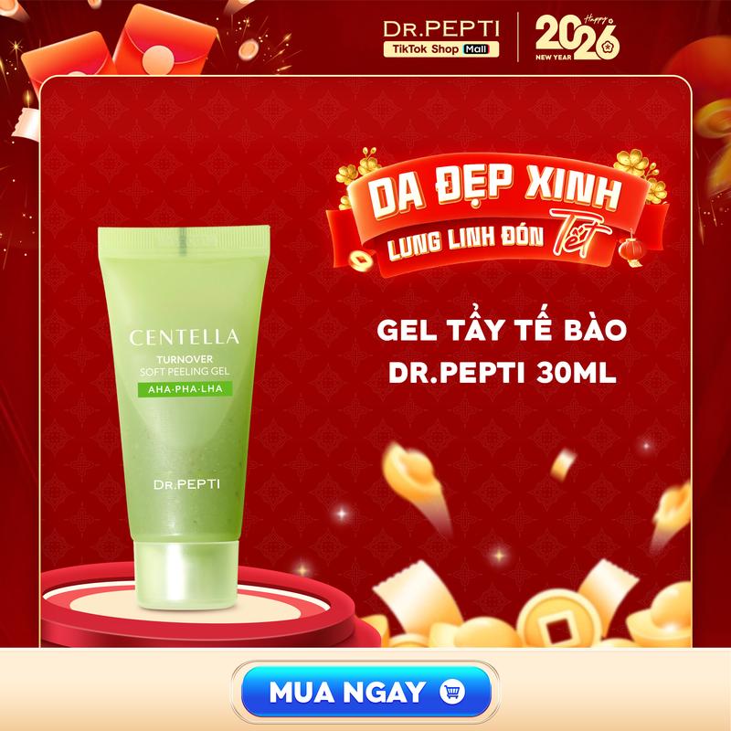  Gel Tẩy Tế Bào Dr.pepti Centella Turnover Soft Peeling Gel Chiết Xuất Rau Má AHA PHA LHA Dịu Nhẹ Cho Da Dành Cho Cả Nam Và Nữ Dung Tích 30ml và 100ml 