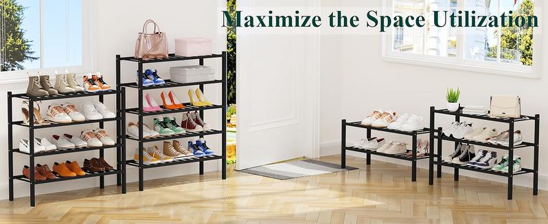 Product Introduction of Shoe Rack, 2/3/4/5/6 Tier Bamboo Shoe Organizer, Stackable Free Standing Wooden Shoe Storage Shelf for Closet, Entryway, Front Door Entrance 20