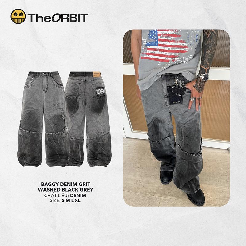  Quần Baggy Nam Nữ Denim Grit Washed Black Grey - Local Brand Chính Hãng 