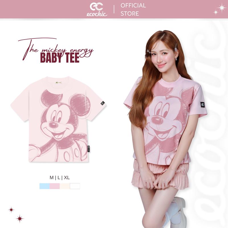 Áo Baby Tee Mickey Collection ECOCHIC Áp Thun Form Baby Tee Hình Mickey Mouse Chất Vải Cao Cấp Thoáng Mát Local Brand Chính Hãng BB007