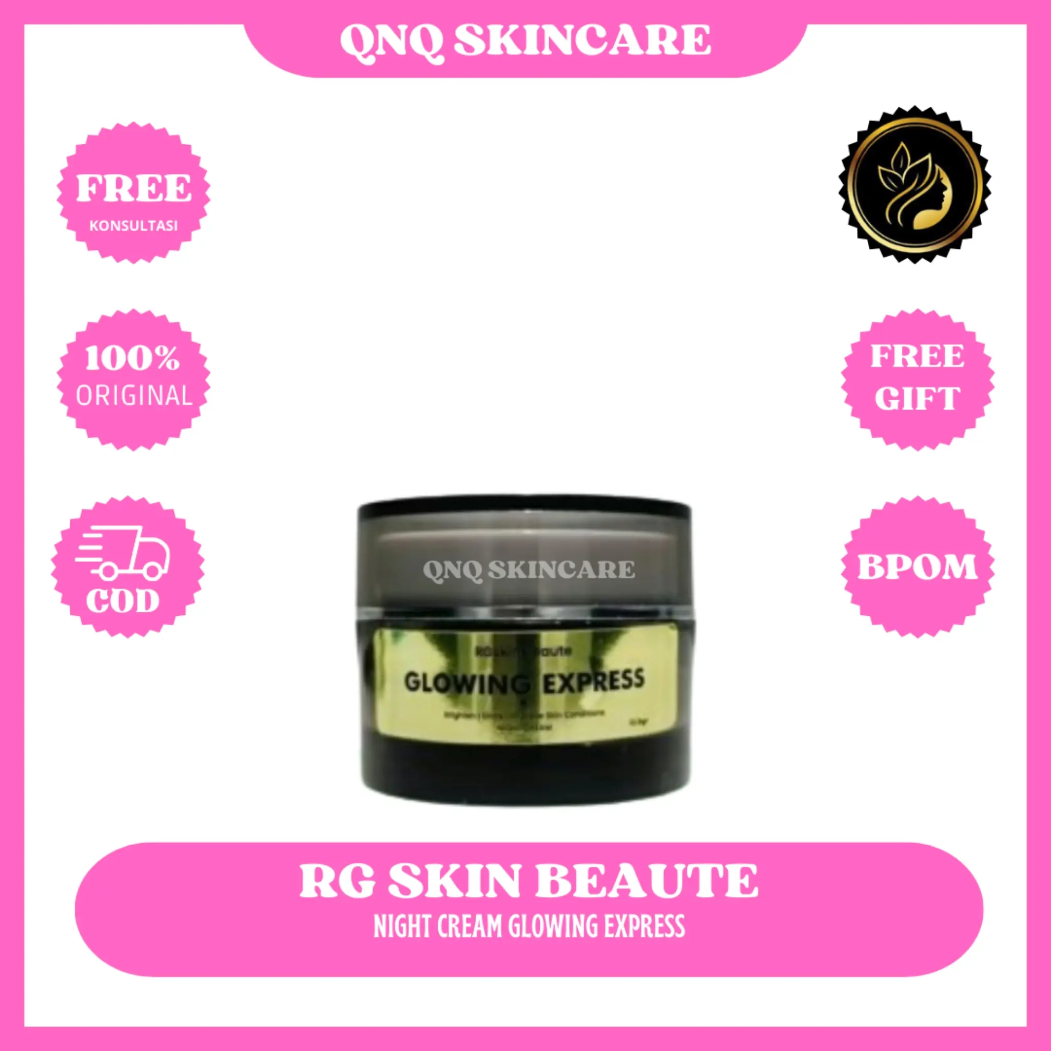 NIGHT CREAM RGSKIN BEAUTE SKINCARE CREAM MALAM GLOWING EXPRESS Mencerahkan Wajah