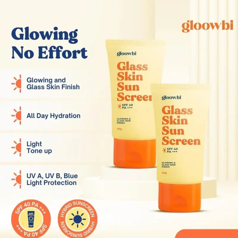 [READY] GLOOWBI Glass Skin Sunscreen SPF40 PA+++ 50g / Gloowbi Sunscreen 1