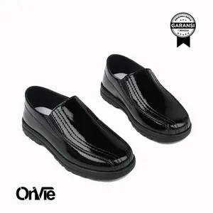 Sepatu Pantofel Anak Laki-Laki SD Glossy Biru Hitam Putih | Sepatu Formal dan Pesta Onvie