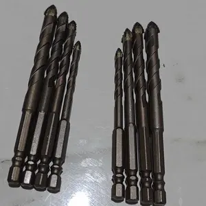 Set Mata Bor 4 Sisi Baja Keras 6mm 8mm 10mm 12mm untuk Keramik Marmer Beton