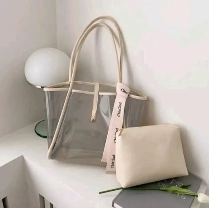 Tas Wanita Kekinian Transparan Mika Fashion - Model Slingbag - Bahu Wanita Totebag Tote