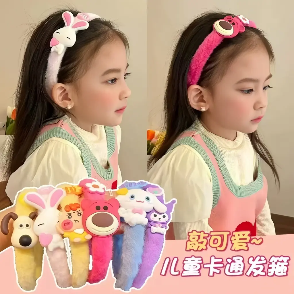 Bando Anak Perempuan Karakter Kartun Lucu Aksesoris Rambut Anak Fashion dengan Desain Menggemaskan untuk Anak Perempuan