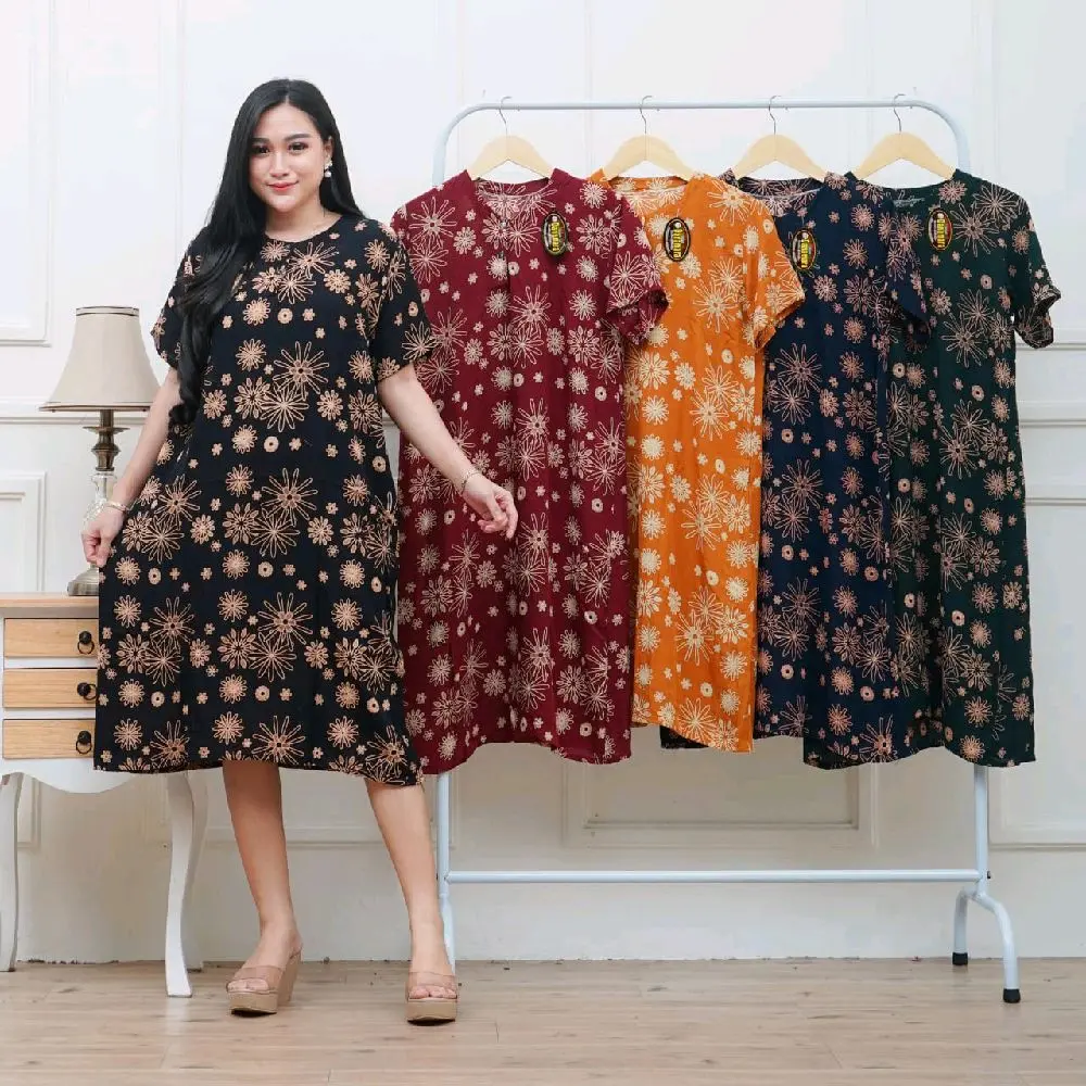 Bisa COD Daster tania  Wanita Busui Rayon Santung  Dress Bumil 2 Kancing aktif memudahkan untuk bumil  dipakai Nyaman adem  Lengan  Pendek