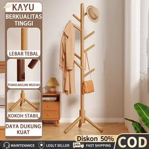 READY stokk!!! Stand Hanger Rak Gantungan Rak Mantel Kayu Gantungan Topi Rak Gantungan Tas Stand Hanger Gantungan Jilbab