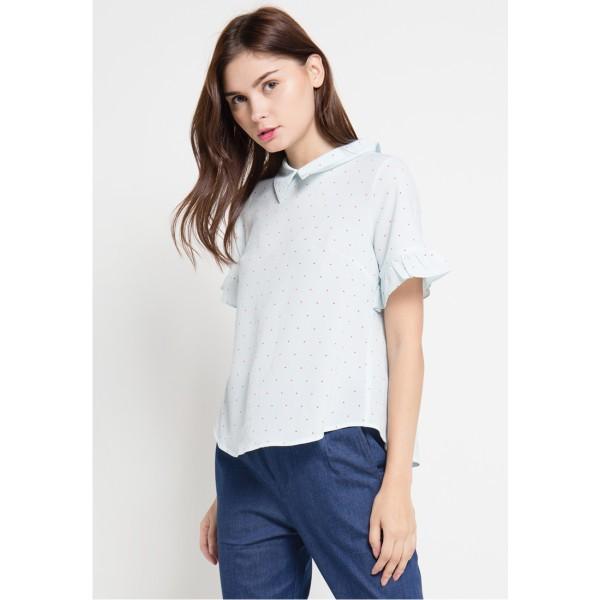 Gambar FAME - Blouse Wanita Lengan Pendek Sky Blue - 9221456 - Biru Muda, S dari FAME Official Kota Surabaya Tokopedia