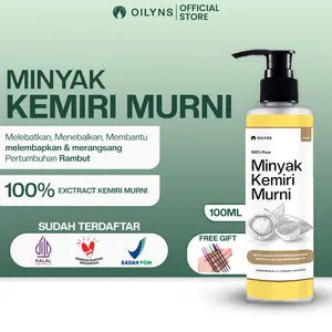 Oilyns Minyak Kemiri Murni 100ml - Penumbuh Rambut Alis Bulu Mata Brewok Melebatkan Herbal BPOM Halal