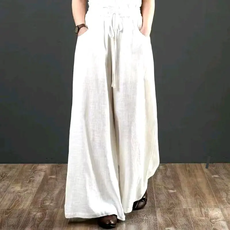 Celana kulot super jumbo terbaru kain Katun Linen Original Panjang Wanita 0