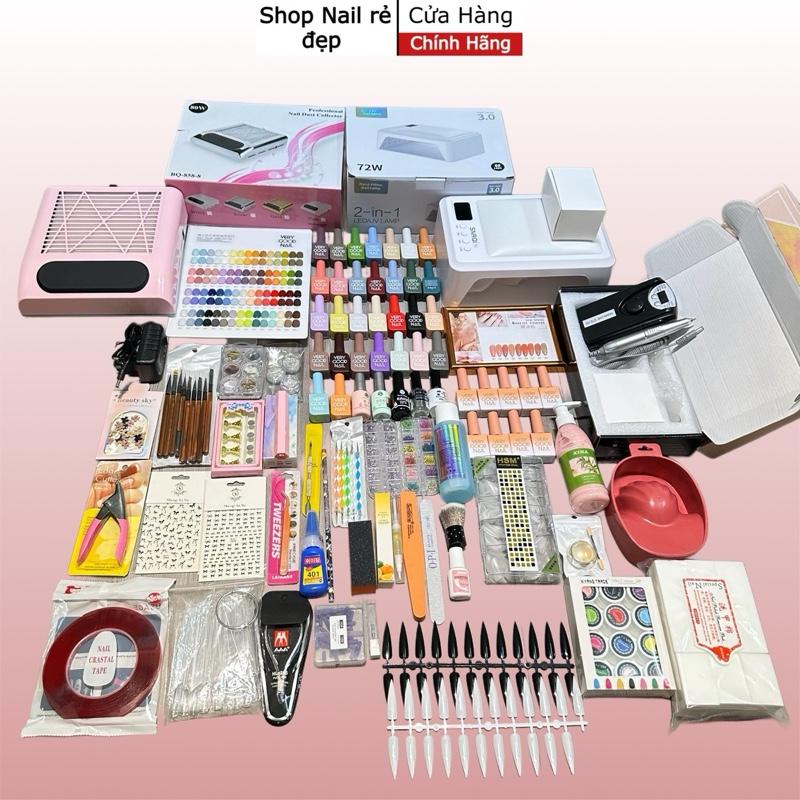 Set combo Làm Nail cơ bản+ Nâng Cao đầy đủ dành cho người mới vào học..Máy Hút Hụi. 30 Chai sơn gel. Lựa màu sơn. Máy Hơ T8