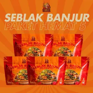 PAKET HEMAT 5 SEBLAK BANJUR 130G – CIKUR KARASA PEDAS GURIH BUMBU MELIMPAH | TERLARIS