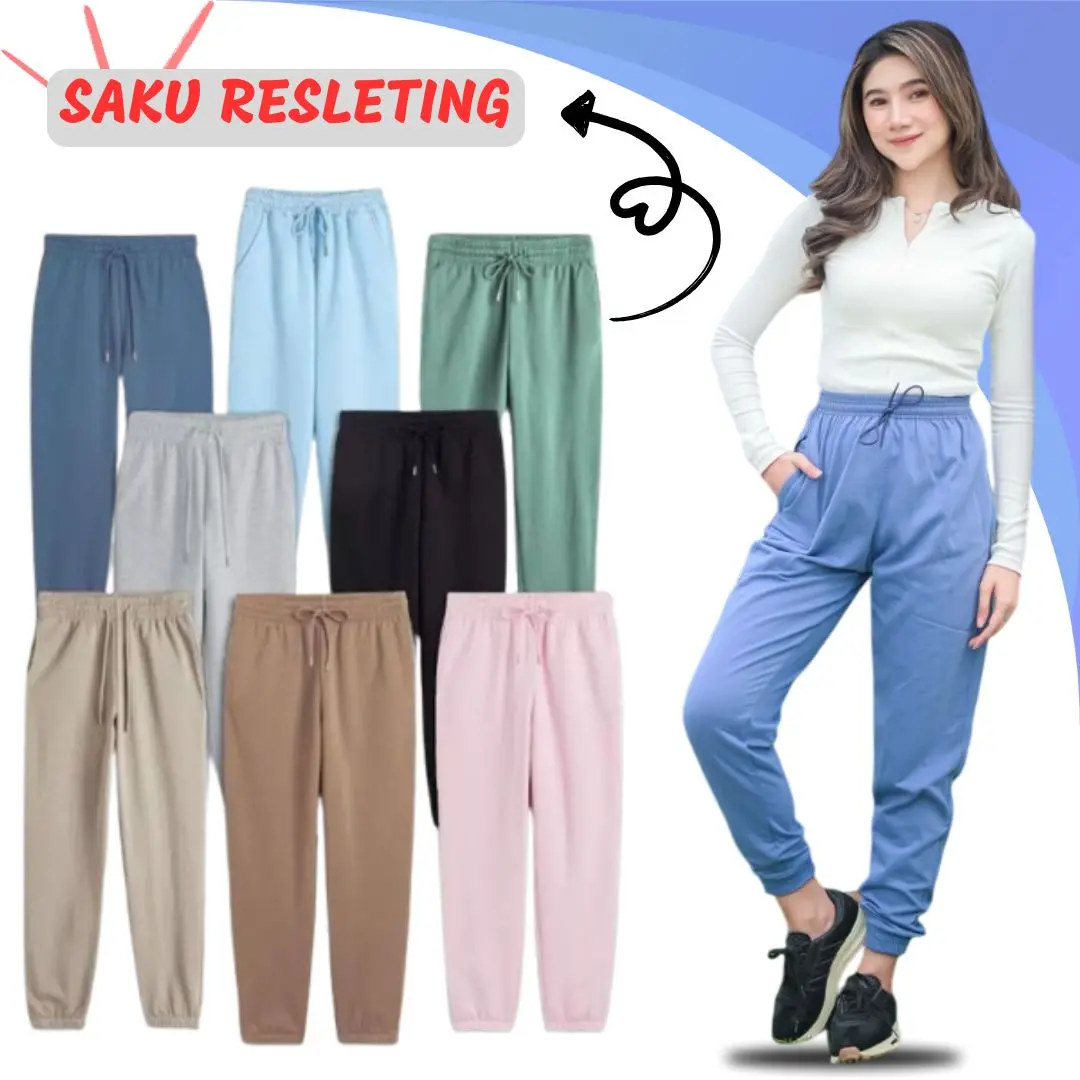 CELANA SWEATPANTS SAKU SLETING / CELANA JOGGER PRIA DAN WANITA CELANA RUNNING CELANA PANJANG