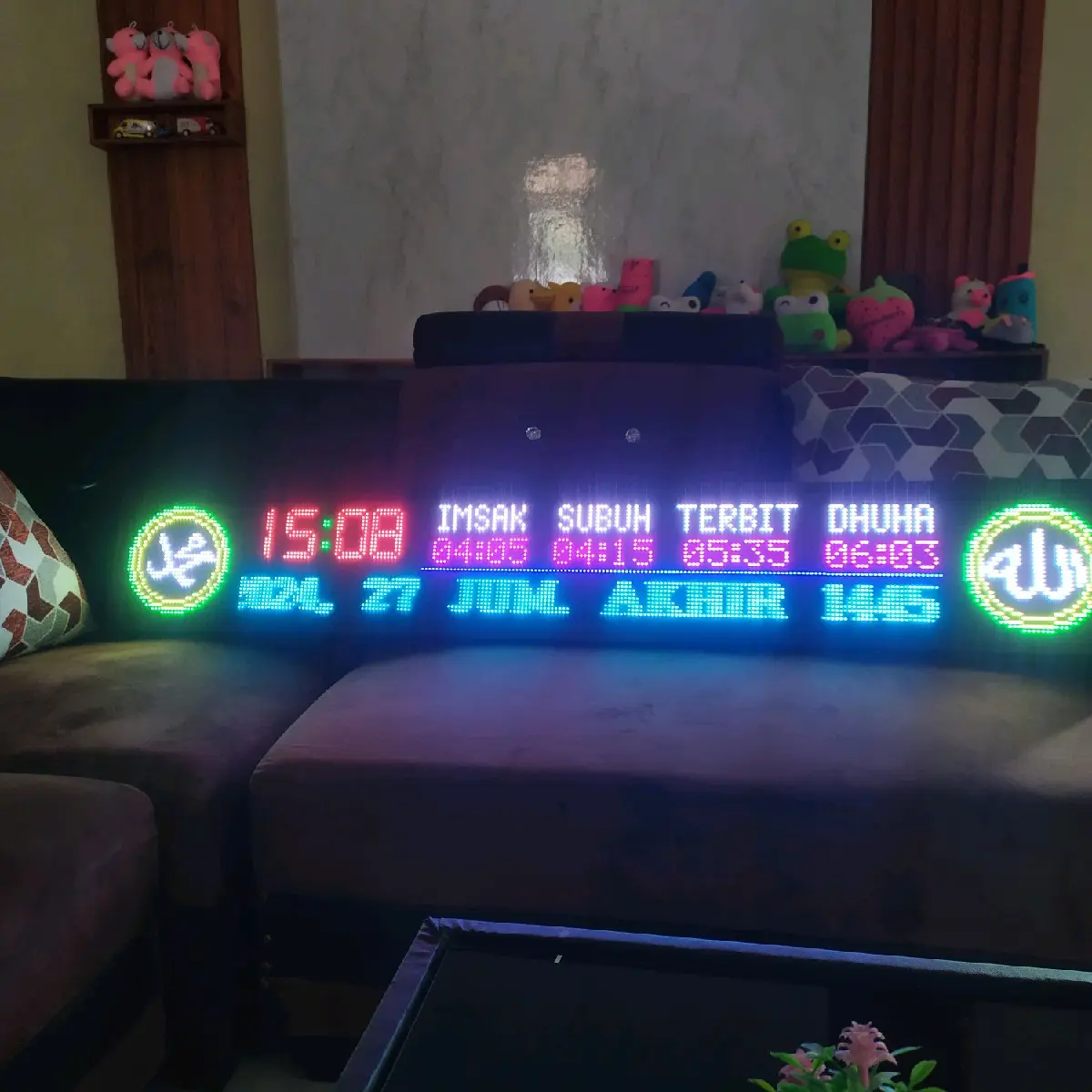 jam digital masjid rgb 140x20cm, jam masjid, jadwal sholat #jammasjid #jamrunningtext #jamdigital