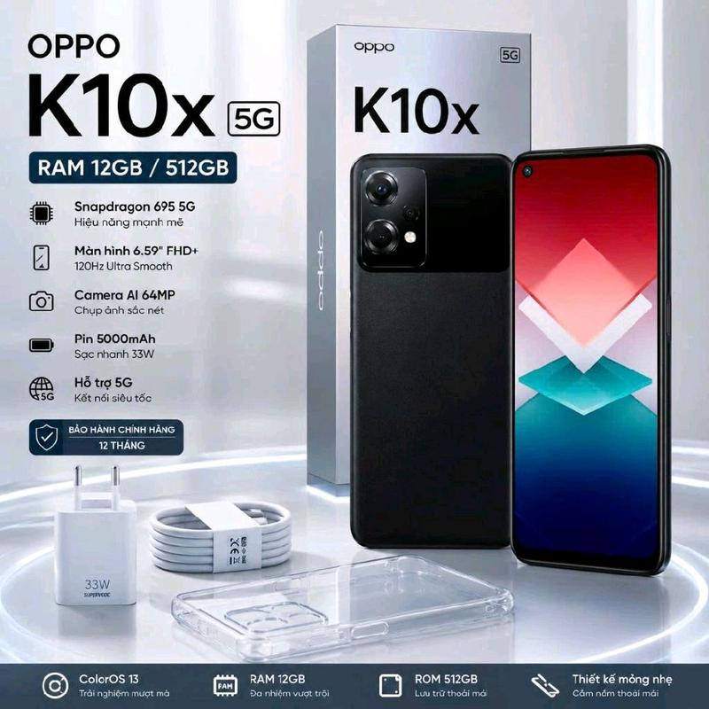19SD / 2nd hand/ OPPO K10X RAM12/512GB, 2 SIM 2 SÓNG HỖ TRỢ 5G