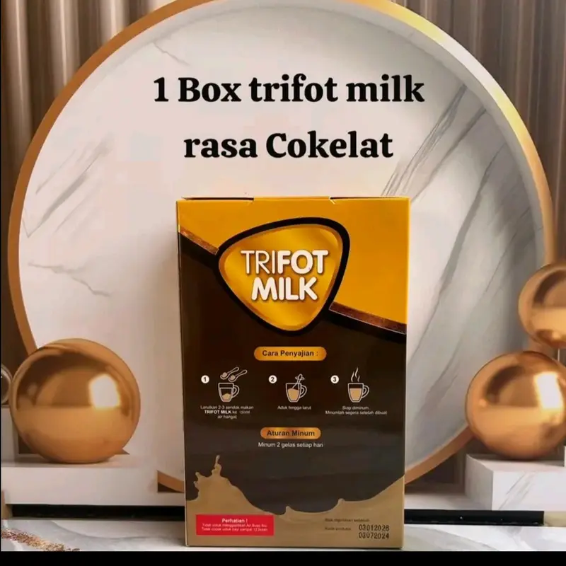 1 BOX TRIFOT MILK RASA VANILA & COKELAT BPOM HALAL 1