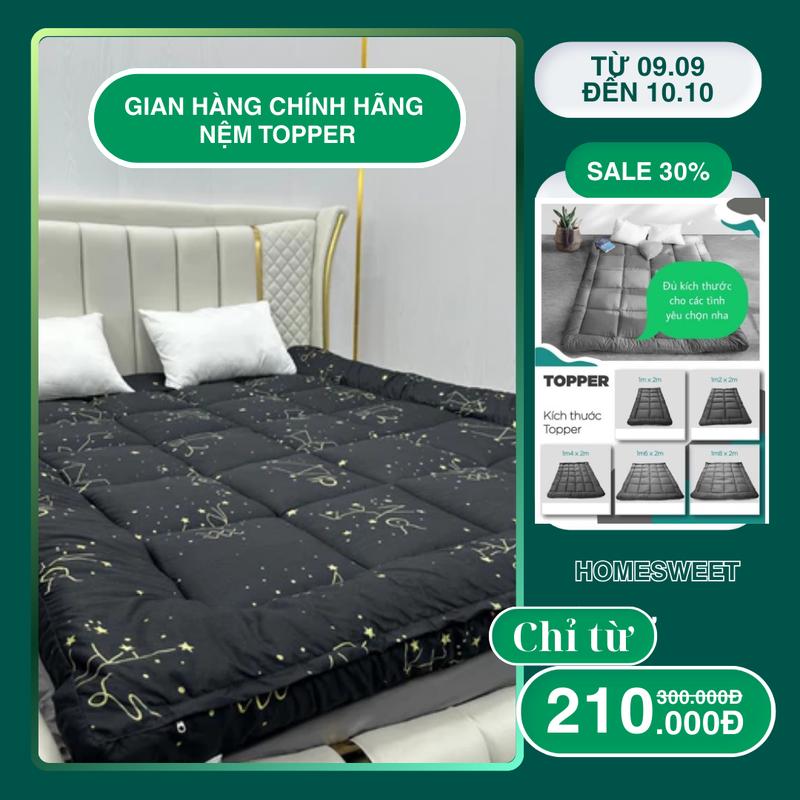 Nệm Topper thoáng khí Chất lượng cao, Trải đệm cứng, Trải giường, Trải Sàn đầy đủ kích thước màu sắc