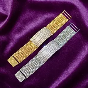 Gelang Plat Jam Motif Berlian Tangga Presiden