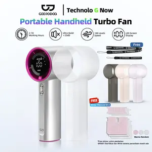 [TAP] GOOJODOQ GFS001 + Silicone Case High-speed Portable Handheld Fan 4000MAH Mini kipas Strong Wind 100 Gear Wind Speed kipas angin Digital Display Adjustable Turbo kipas tangan untuk olahraga luar ruangan dan pendinginan cepat