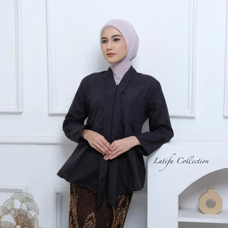 Atasan Kebaya Kartini Lengan Panjang Wisuda Kondangan Motif Wanita grosir  kebaya  Dress Katun Pesta Mewah 1