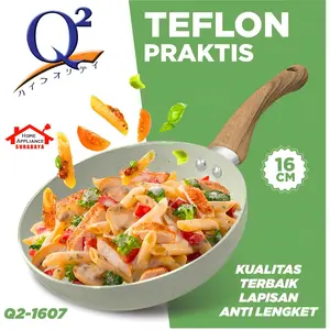 Frypan Teflon Marble Coating - Panci Goreng Fry Pan Anti Lengket Q2 16cm 18cm 20cm 22cm 24cm / 16 18 20 22 24 CM
