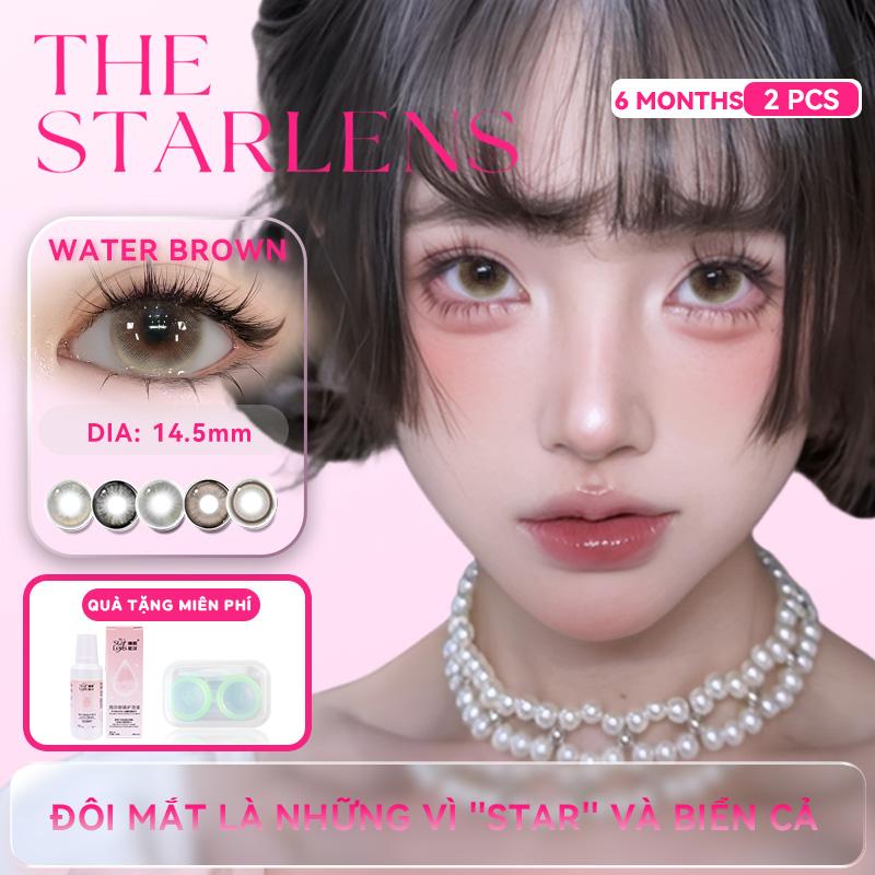 Kính áp tròng Starlens lens mắt xịn chính hãng 1 cặp Mắt mềm lens mắt xám đen xanh,Thích hợp để đeo khi trang điểm Đường kính 14,2mm Có thể sử dụng trong 6 tháng kính áp tròng cho người cận