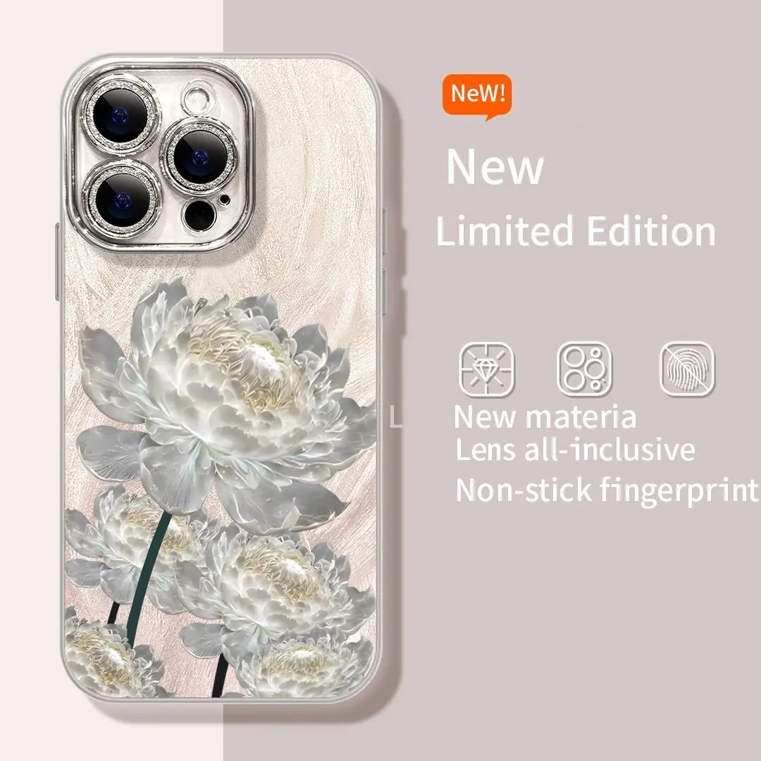 Bunga di Sisi Lain untuk iPhone 13 case iPhone 11 Perlindungan kamera  Cover casing Gelangnya Suku cadang 12 kotak lunak 14 + 15 XR XS Pro PROMAX Bunga di Sisi Lain F C